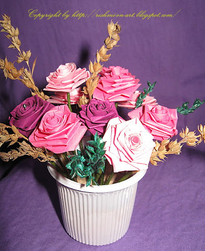 3D-quilled-paper-rose-flowers-bouquets