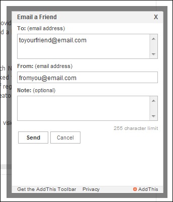 Add This Email Form