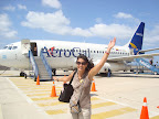 Stacy arriving at Baltra airport