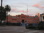 The Casa Rosada (the Pink House) offices of the President and balcony made famous by the movie "Evita" showing Eva Peron's speech (second wife of President Juan Perón)