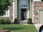 Waving goodbye to the family
