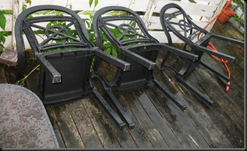 Rain and chairs on the Deck