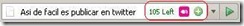Texto en la barra de direcciones para publicar en Twitter con Twitterbar caracteres restantes