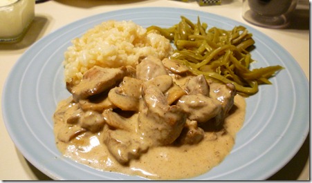 Veal w shrooms in cream sauce