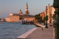 Sunrise over San Giorgio Maggiore Church in Venice Italy. Example of warmer, directional morning light