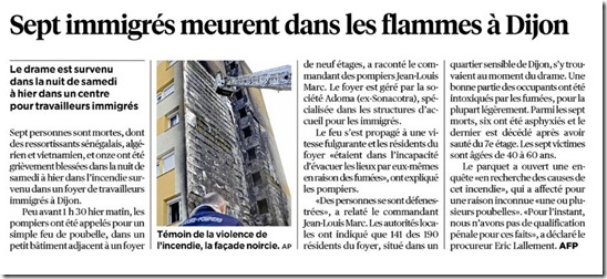 dijon immigrés incendie