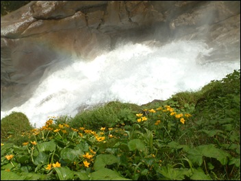 De waterval in Krimml (Oostenrijk)