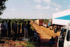 An army escorted convoy on road between Lira and Kitgum