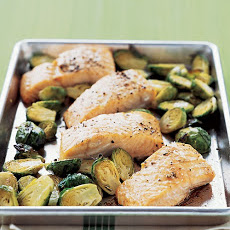 Roasted Salmon with Brussels Sprouts