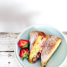 Strawberry, millet, and almond cake with buttermilk