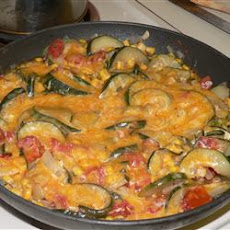 Zucchini and Corn Topped with Cheese