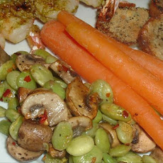 Fava (Lima) Beans With Mushrooms