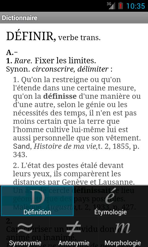 Android application French dictionary TLFi screenshort