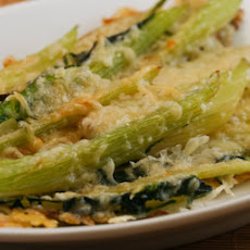 Baked Swiss Chard Stems with Olive Oil and Parmesan