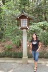 Alicia with one of the lanterns outside of the Meiji Shrine