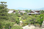 view of Kyoto and the Nijo Castle grounds