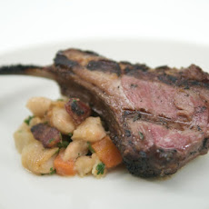 Lamb Chops with Thyme Honey and White Beans