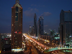 Dubai's nightime skyline