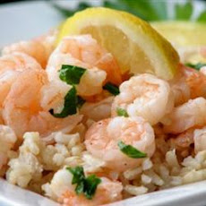 Lemony Shrimp over Brown Rice