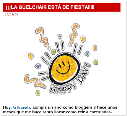 La Mascarada- ¡¡¡LA GÛELCHAIR ESTÁ DE FIESTA!!!!!