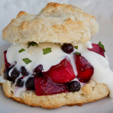 Flaming Berries Shortcake