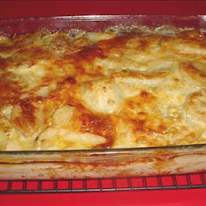 Blue Cheese Mushroom and Onion Potato Gratin