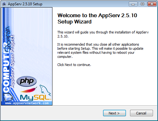 AppServ 2.5.10 Setup Tutorial - 01 - Start