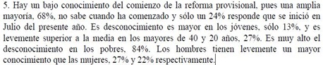 CERC conocimiento reforma previsional