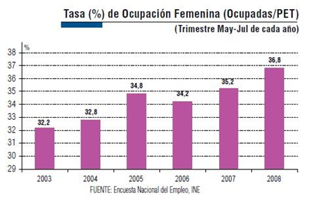 INE PET agosto 2008  ocupación mujeres