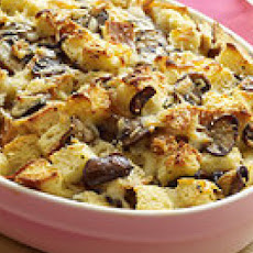 Cheesy Mushroom Bread Pudding