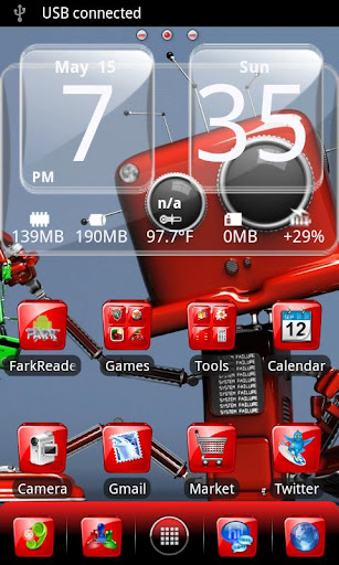 Red Gloss Go Launcher Theme