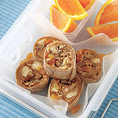 Peanut Butter, Banana and Granola Wraps