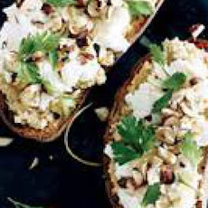 Open-Faced Ricotta-and-Hazelnut Butter Sandwiches