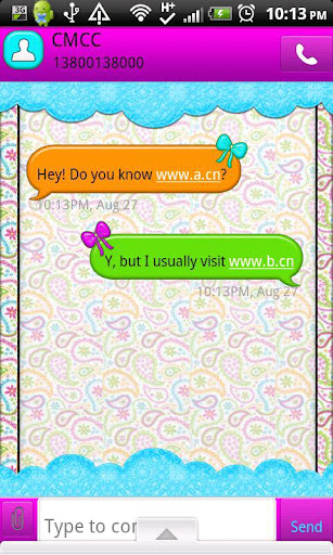 GO SMS THEME GirlyPaisleyCPK