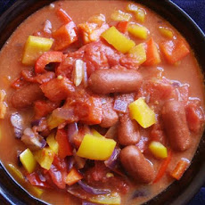 Sweet Tomato Peppers With Little Smokie Sausages