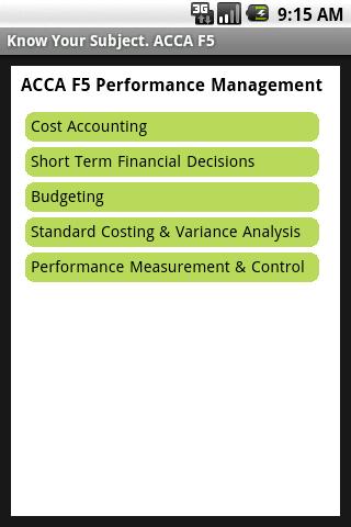 ACCA F5 Performance Management