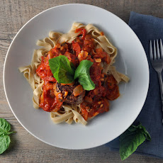 Fettuccine with Turkey Meatballs and Smoky Sauce