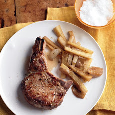 Pork Chops with Shallots and Parsnips