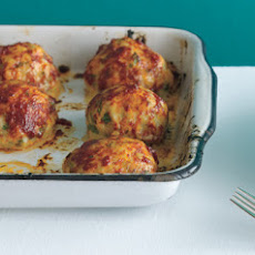 Baked Chicken Meatballs with Peperonata