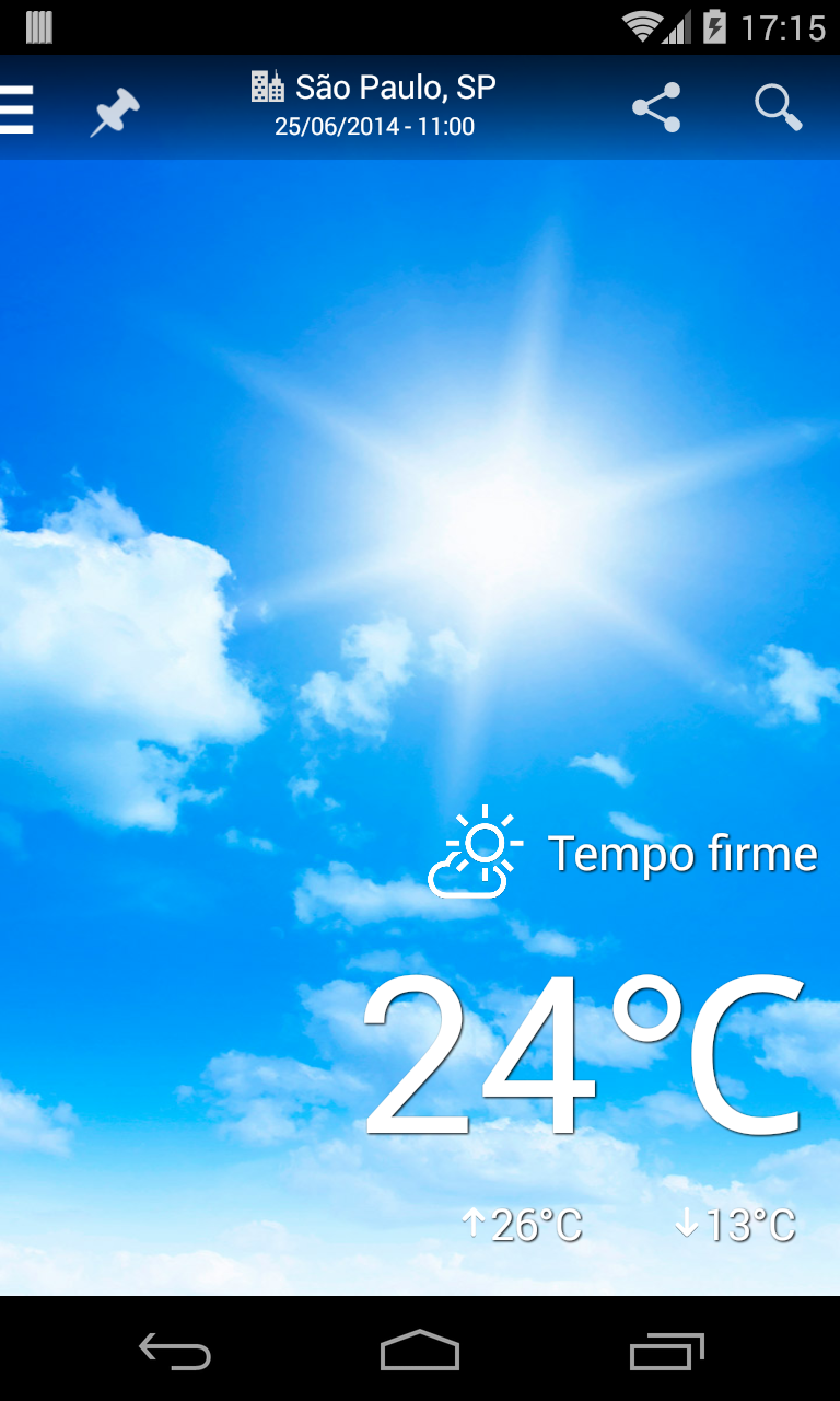Android application Climatempo - A melhor previsão do tempo do Brasil screenshort