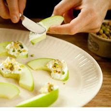 Apple Slices with Goat Cheese and Pistachios