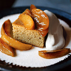 Brown-Sugar Spice Cake with Cream and Caramelized Apples