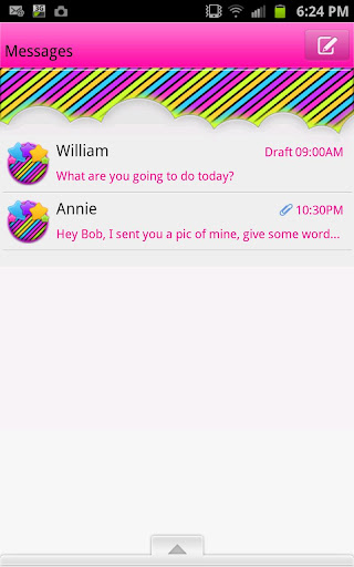 GO SMS - Neon Rainbow Sky