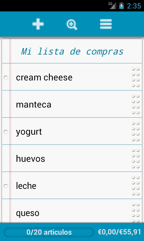 Android application Grocery List Pro screenshort