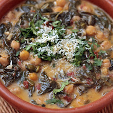 Braised Coconut Spinach with Chickpeas and Lemon