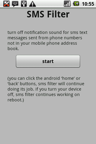 sms filter super simple