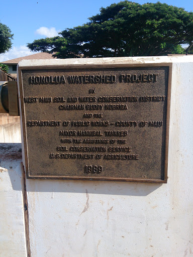 Honolua Water Shed Project Plaque