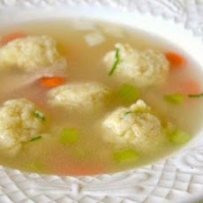 Chicken Soup with Miniature Leek-Chive Matzo Balls