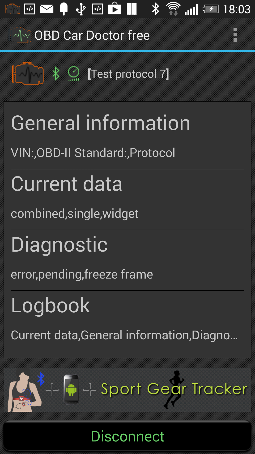 Android application inCarDoc - OBD2 ELM327 Scanner screenshort