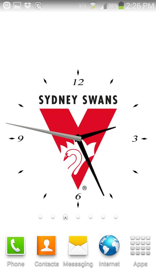 Android application Sydney Swans Analog Clock screenshort